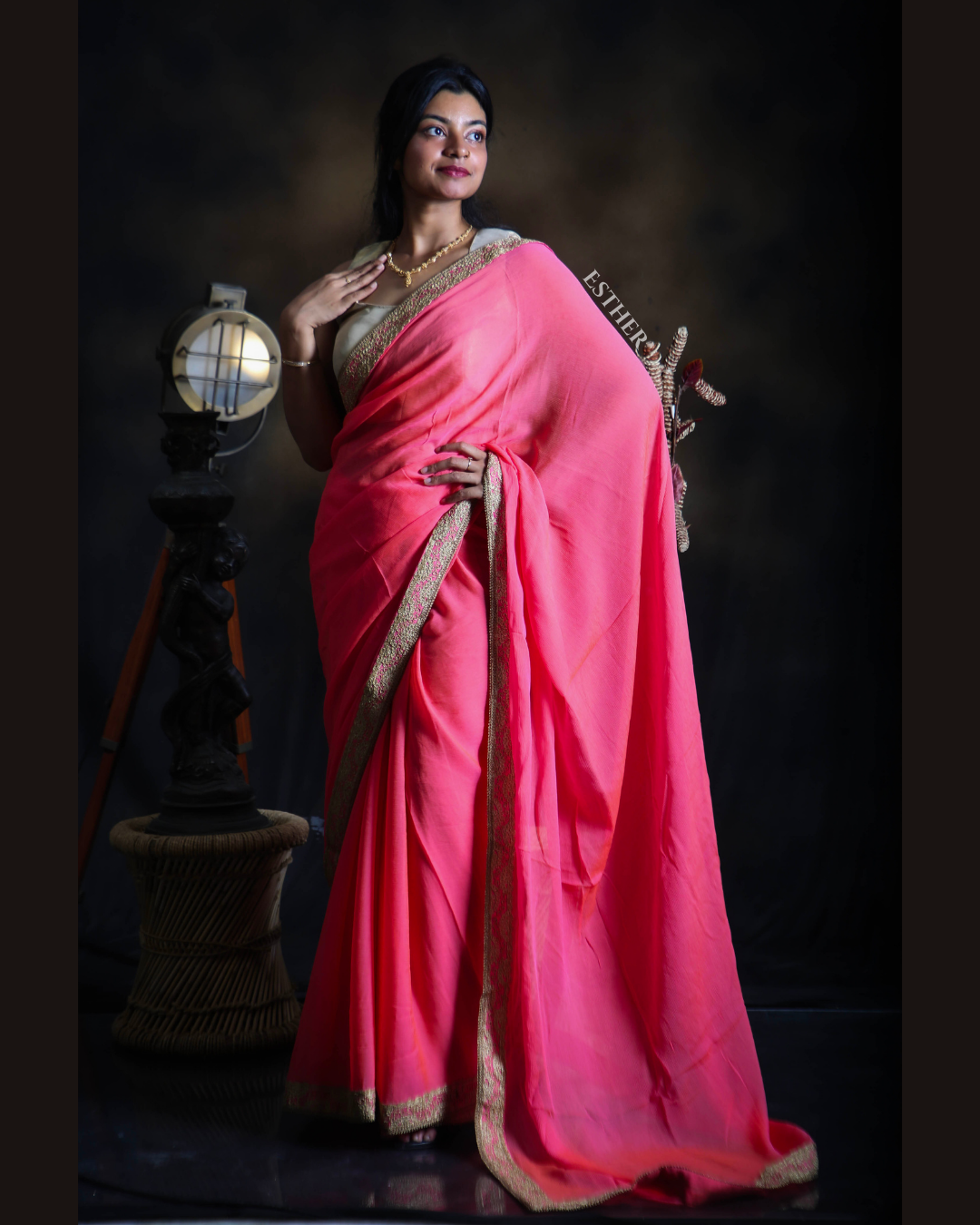 Rose Ember Saree