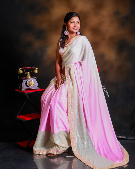 Blush Cloud Saree