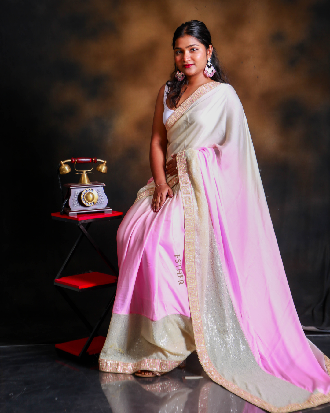 Blush Cloud Saree