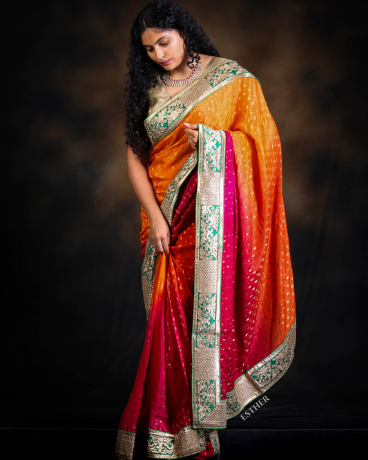 Sunset Bloom Saree