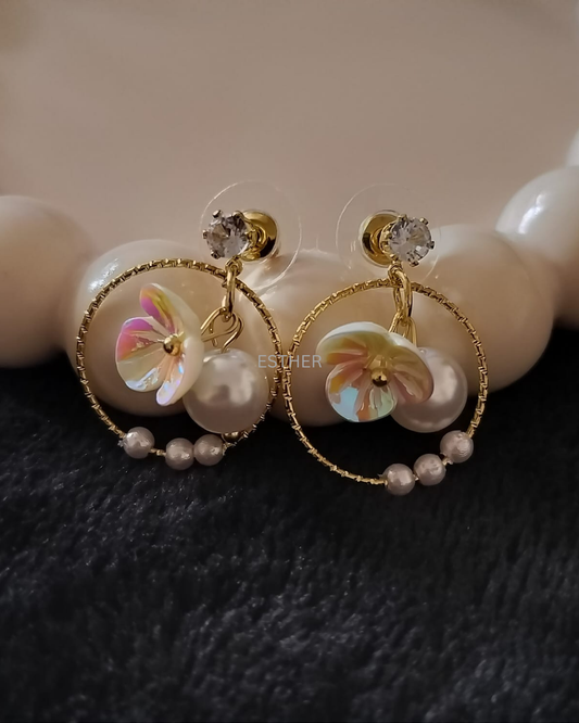 Iridescent Flower Earrings