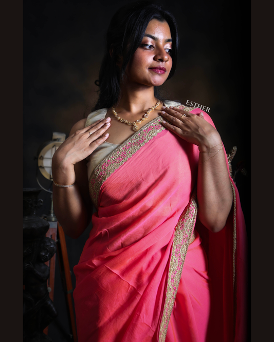 Rose Ember Saree