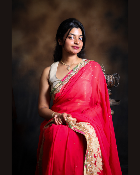 Floral Blush Saree