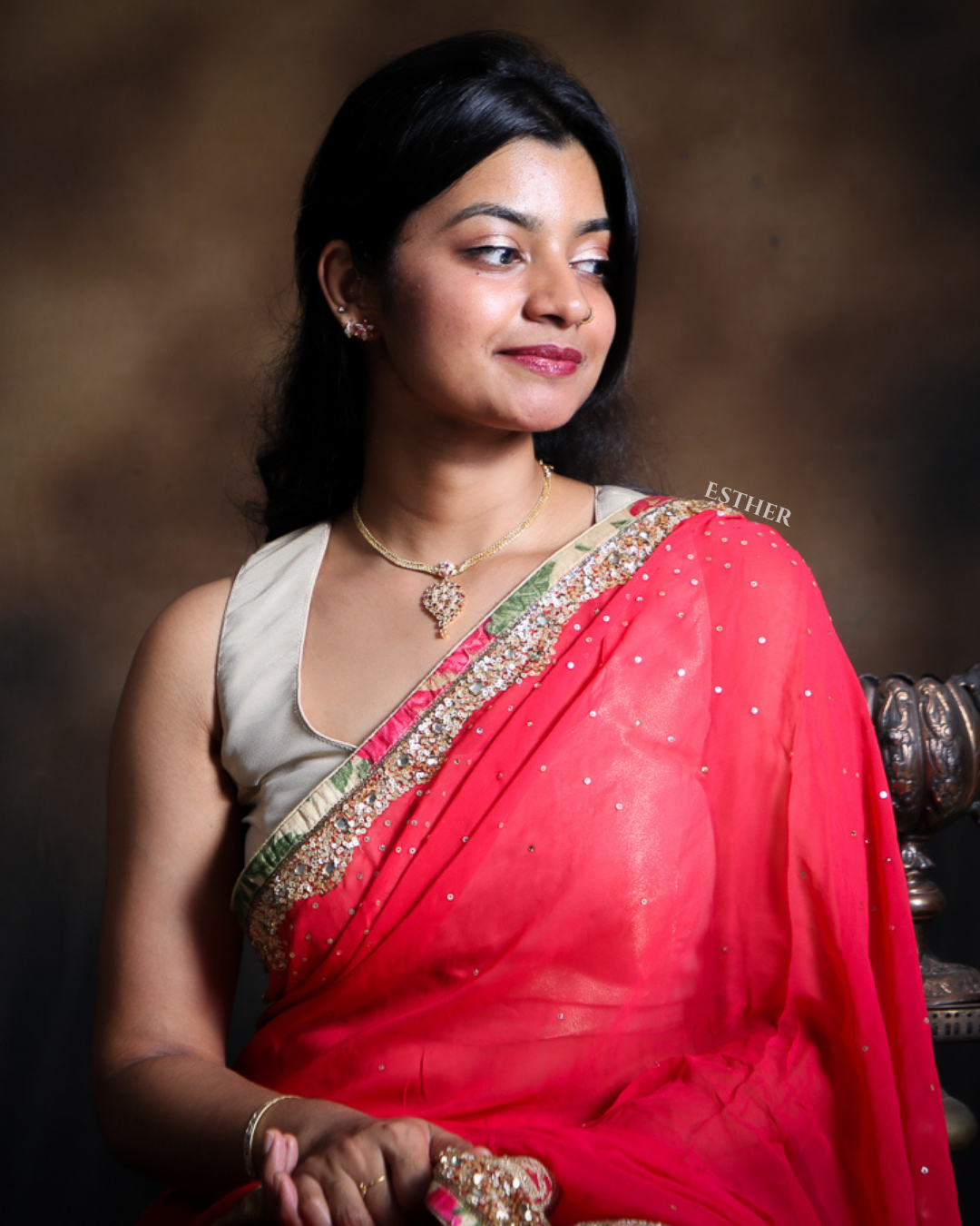 Floral Blush Saree