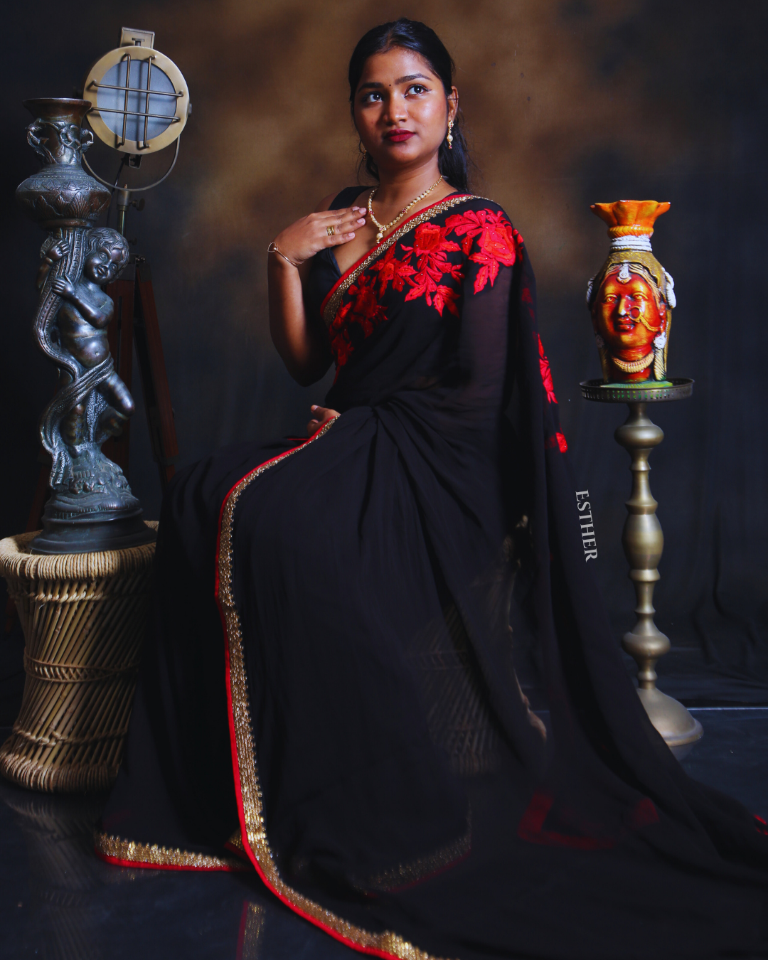 Ruby Smoke Saree