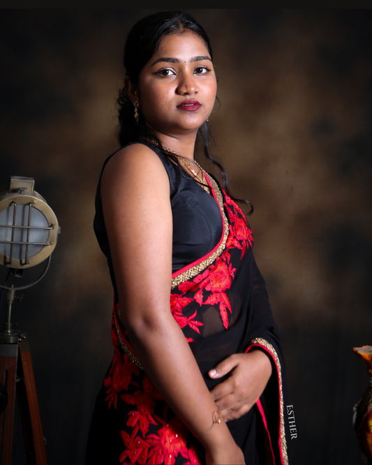 Ruby Smoke Saree