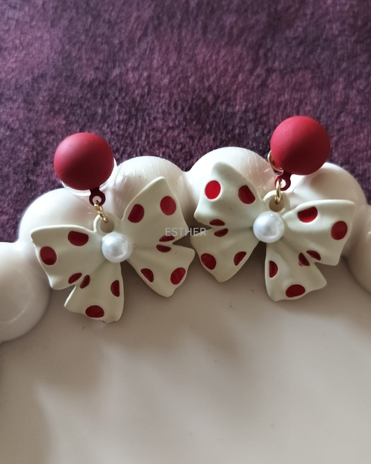 Cherry Pop Bow Earrings