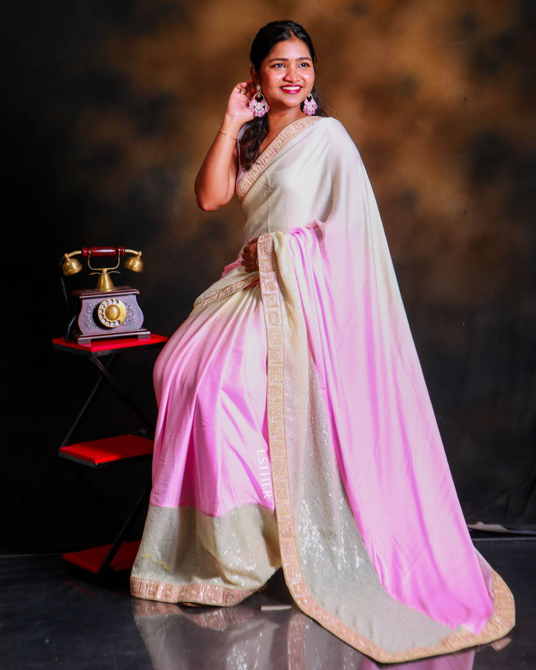 Blush Cloud Saree