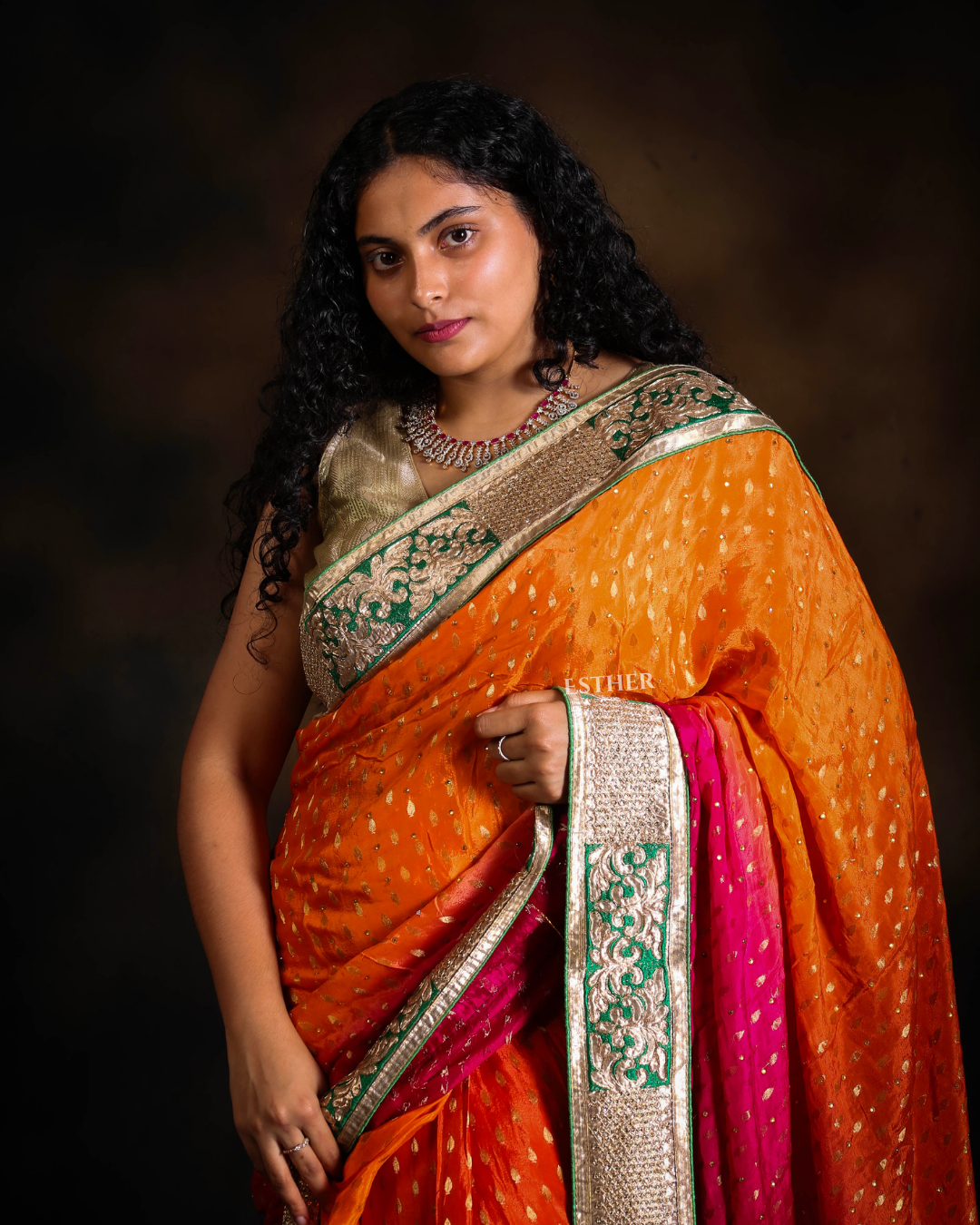 Sunset Bloom Saree