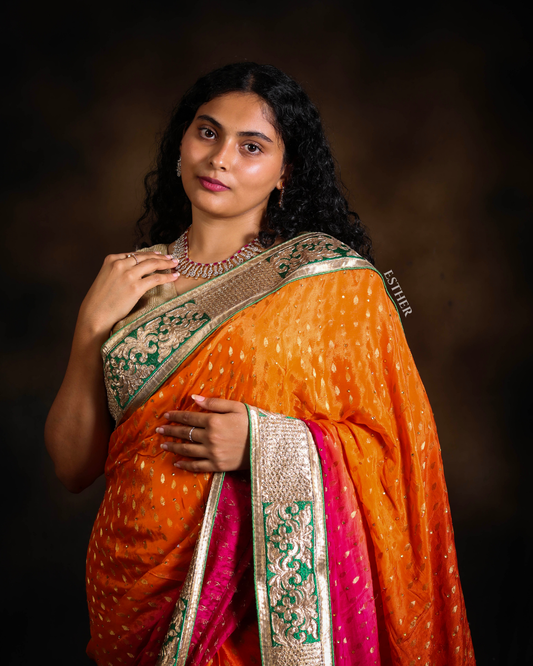Sunset Bloom Saree